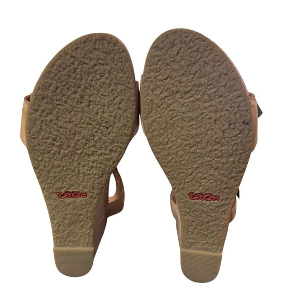 Taos Sheila Tan Open Toe Hook & Loop Strap Sandal Size EU39 US 8-8.5 - Picture 9 of 11